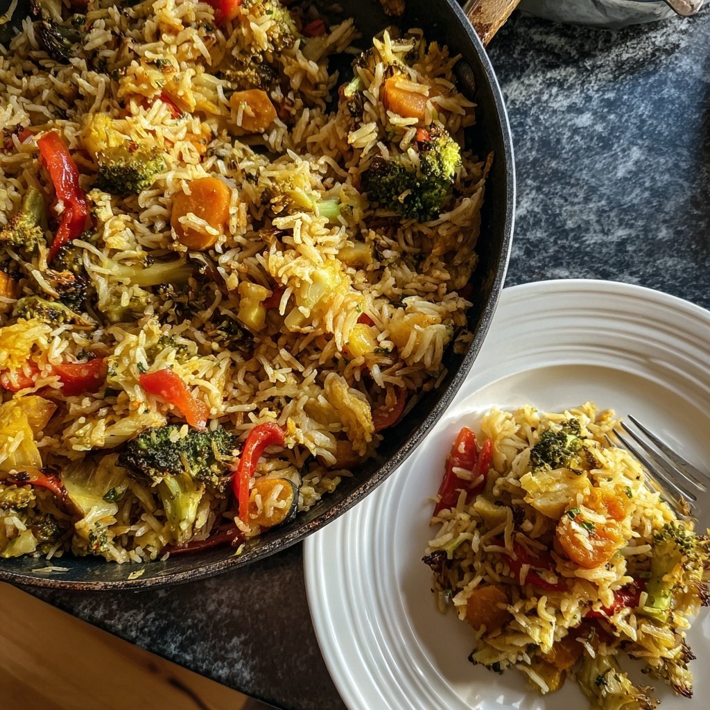 Herb Roasted Veggie Rice Skillet