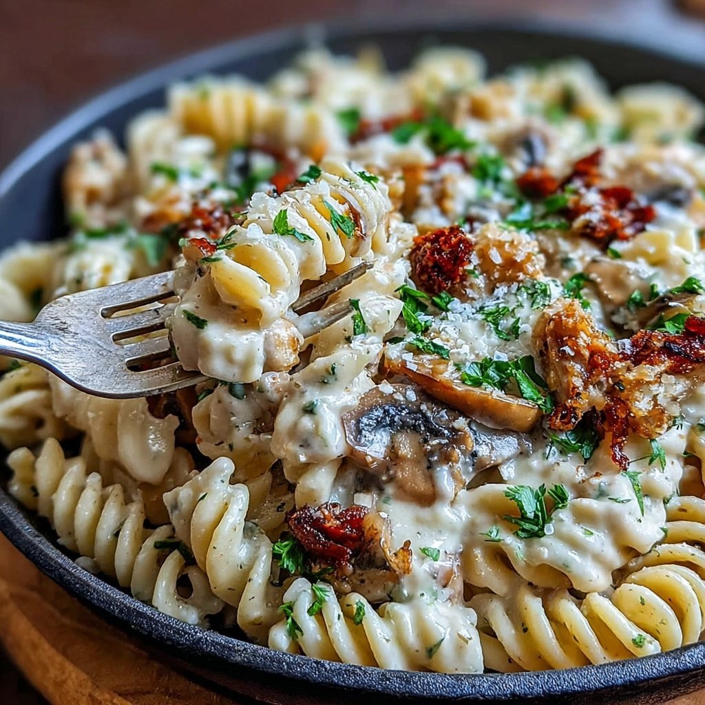 Chicken Pasta With Creamy Mushroom Sauce