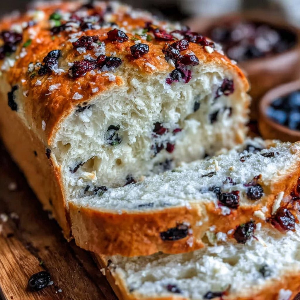 Blueberry Lemon Sourdough Bread Loaf