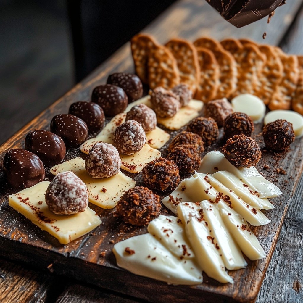 Valentines Charcuterie Board with Chocolate Truffles