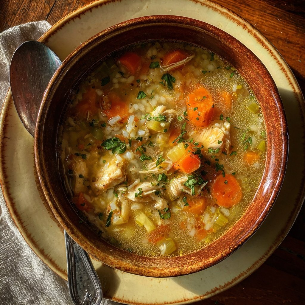 Healthy Chicken Vegetable Rice Soup