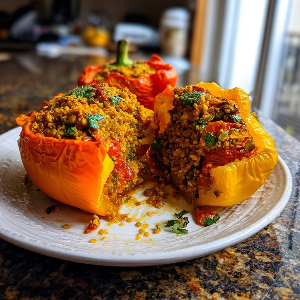 Mediterranean Lentil Stuffed Peppers