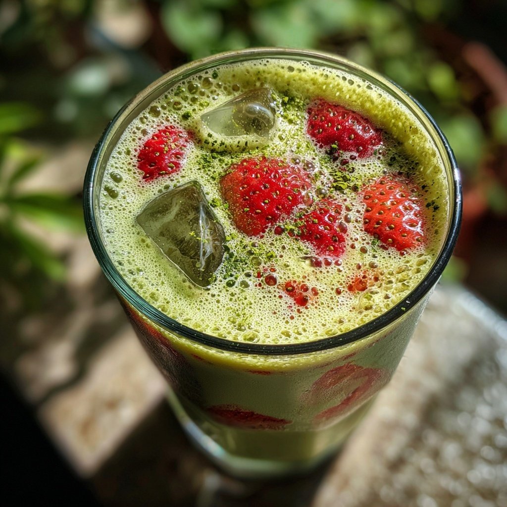 Iced Strawberry Matcha Cream Drink