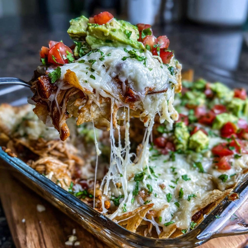 Shredded Chicken Nacho Casserole